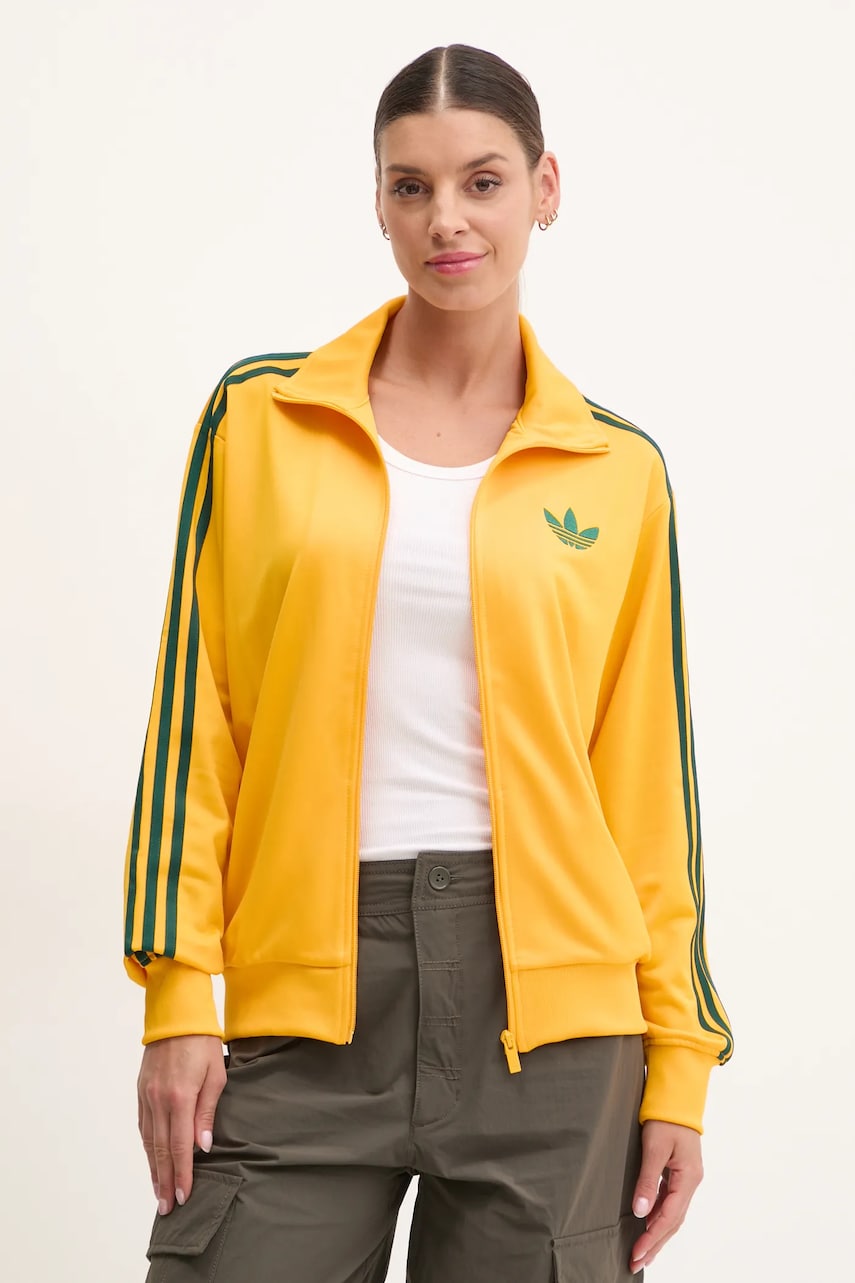 adidas Originals bluza Firebird femei, culoarea portocaliu, cu imprimeu, JP2300 adidas Originals bluza Firebird femei, culoarea portocaliu, cu imprimeu, JP2300