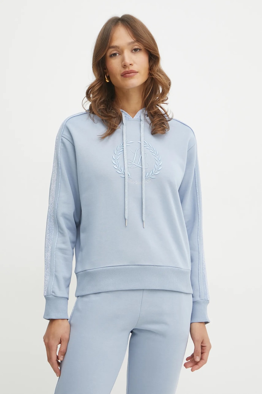 Luisa Spagnoli bluza femei, cu glugă, cu imprimeu, 541843