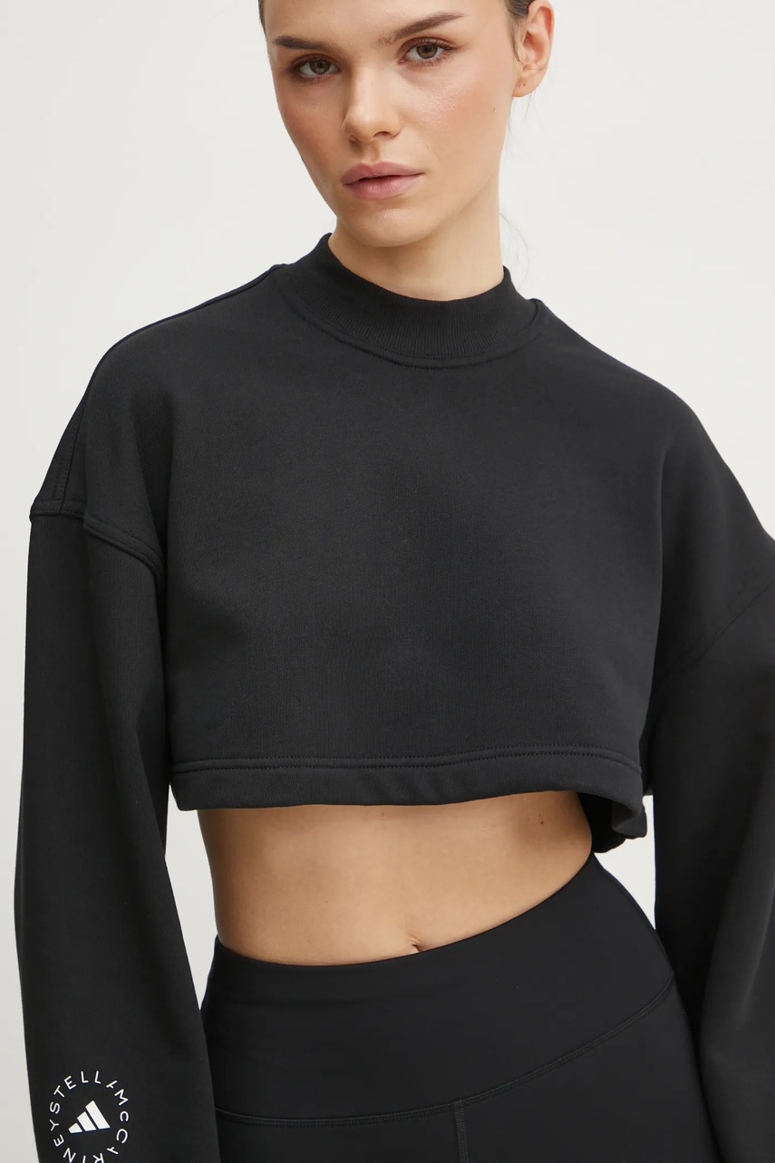 Кофта adidas by Stella McCartney TrueCasuals колір чорний однотонна IJ0565 