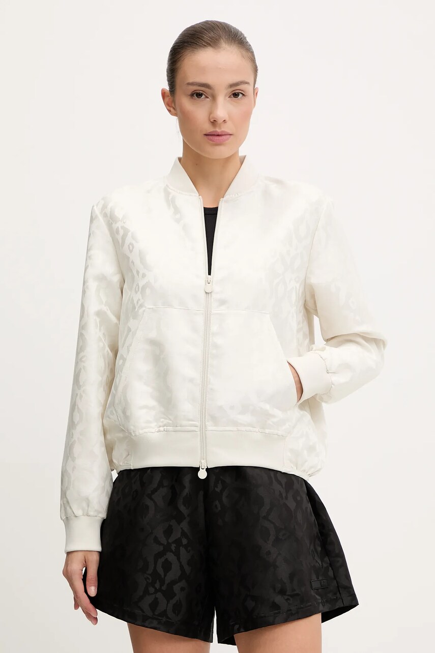 EA7 Emporio Armani geaca bomber femei, culoarea gri, de tranzitie, AF15382.7W000483