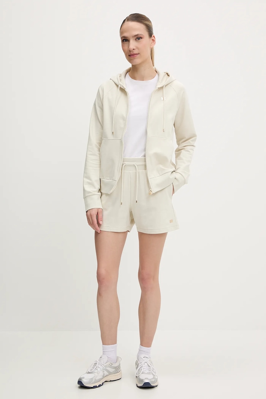 Кофта EA7 Emporio Armani цвет бежевый с капюшоном однотонная AF13135.7W000078 Кофта EA7 Emporio Armani цвет бежевый с капюшоном однотонная AF13135.7W000078