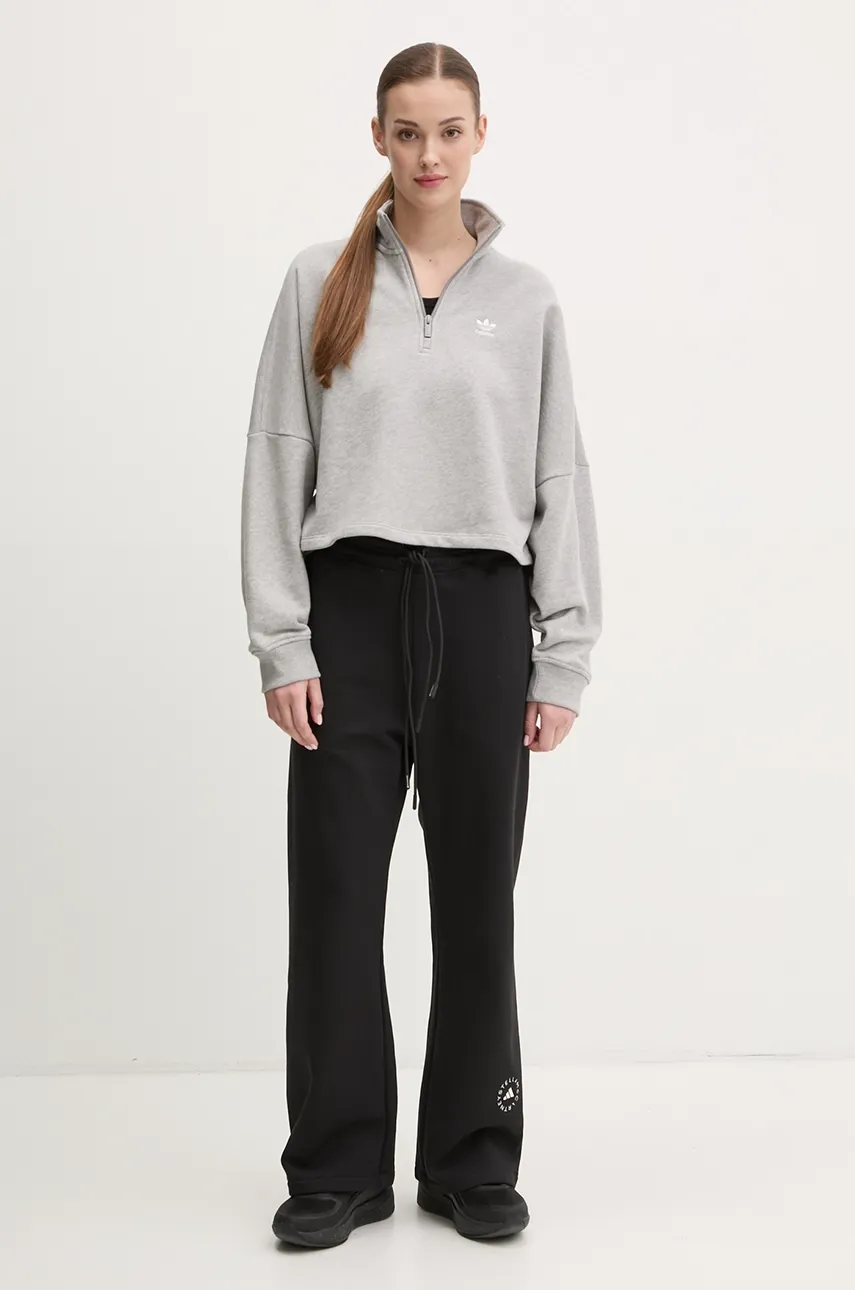 Кофта adidas Originals Essential женская цвет серый однотонная IY9681 Кофта adidas Originals Essential женская цвет серый однотонная IY9681