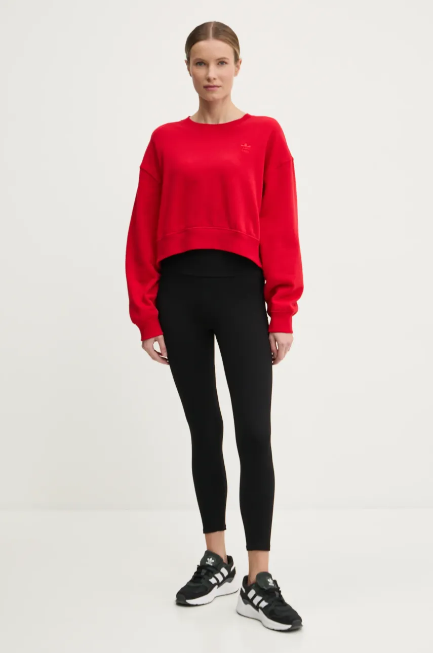 Кофта adidas Originals Nelson женская цвет красный однотонная JN6974 Кофта adidas Originals Nelson женская цвет красный однотонная JN6974
