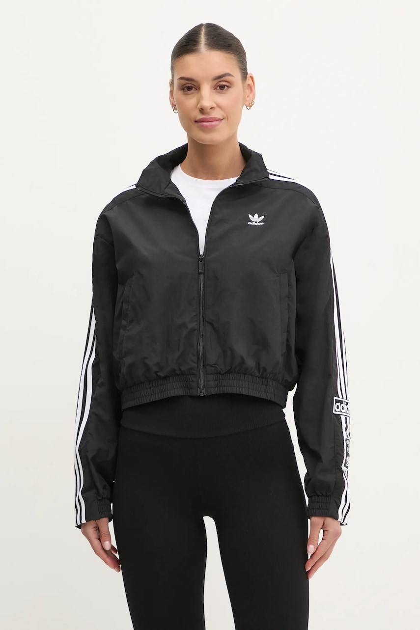 adidas Originals geaca Adibreak culoarea negru, de tranzitie, oversize, JD0860 adidas Originals geaca Adibreak culoarea negru, de tranzitie, oversize, JD0860