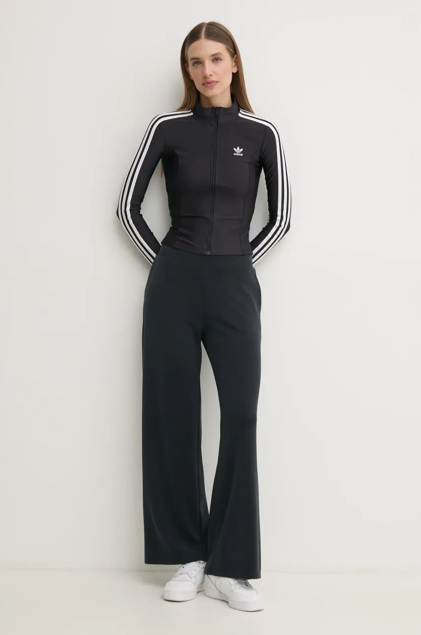 Кофта adidas Originals 3S SLIM TT женская цвет чёрный узор JD5025 Кофта adidas Originals 3S SLIM TT женская цвет чёрный узор JD5025