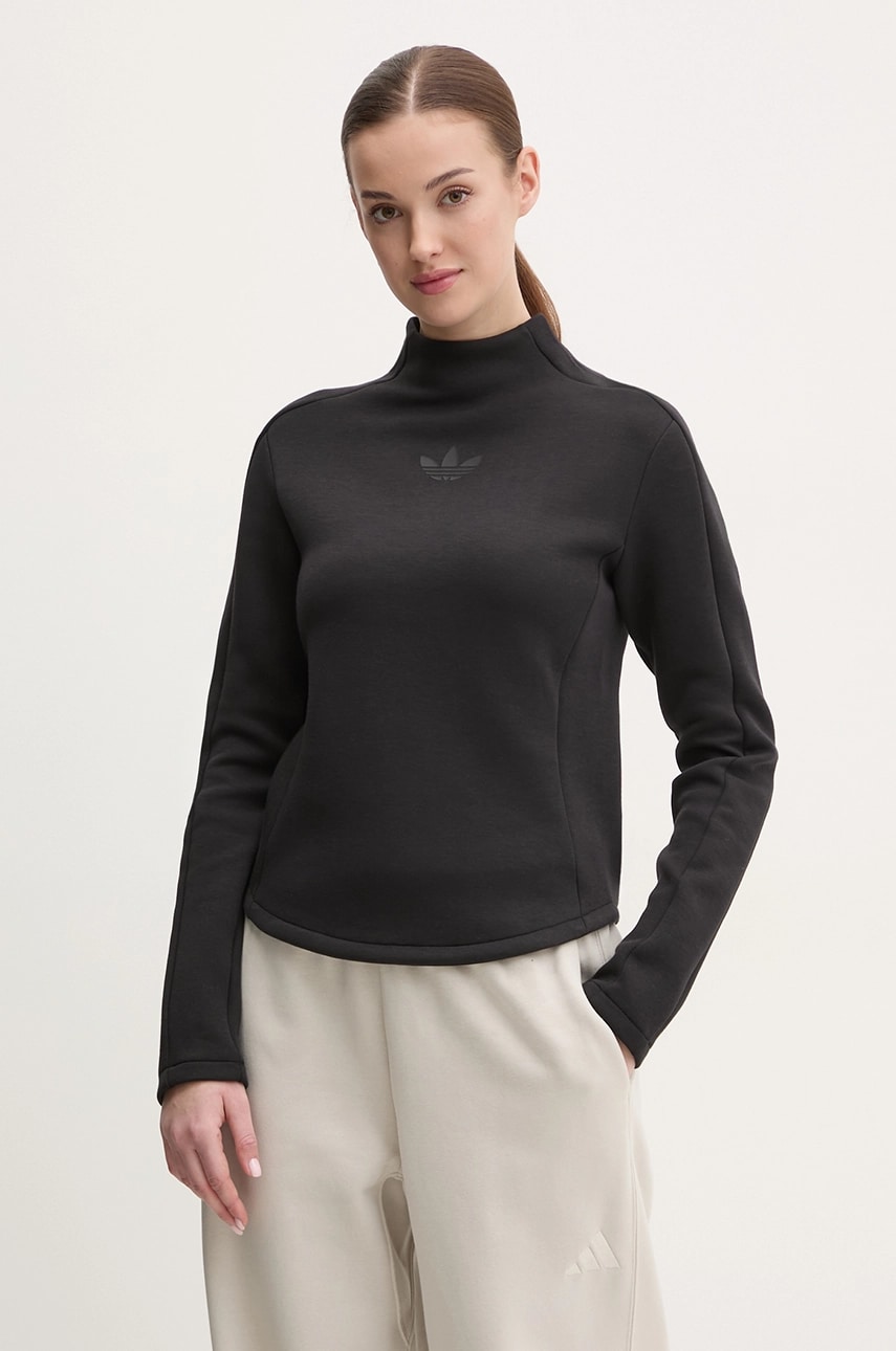 adidas Originals bluza INTERLOCK LS femei, culoarea negru, neted, JJ0937