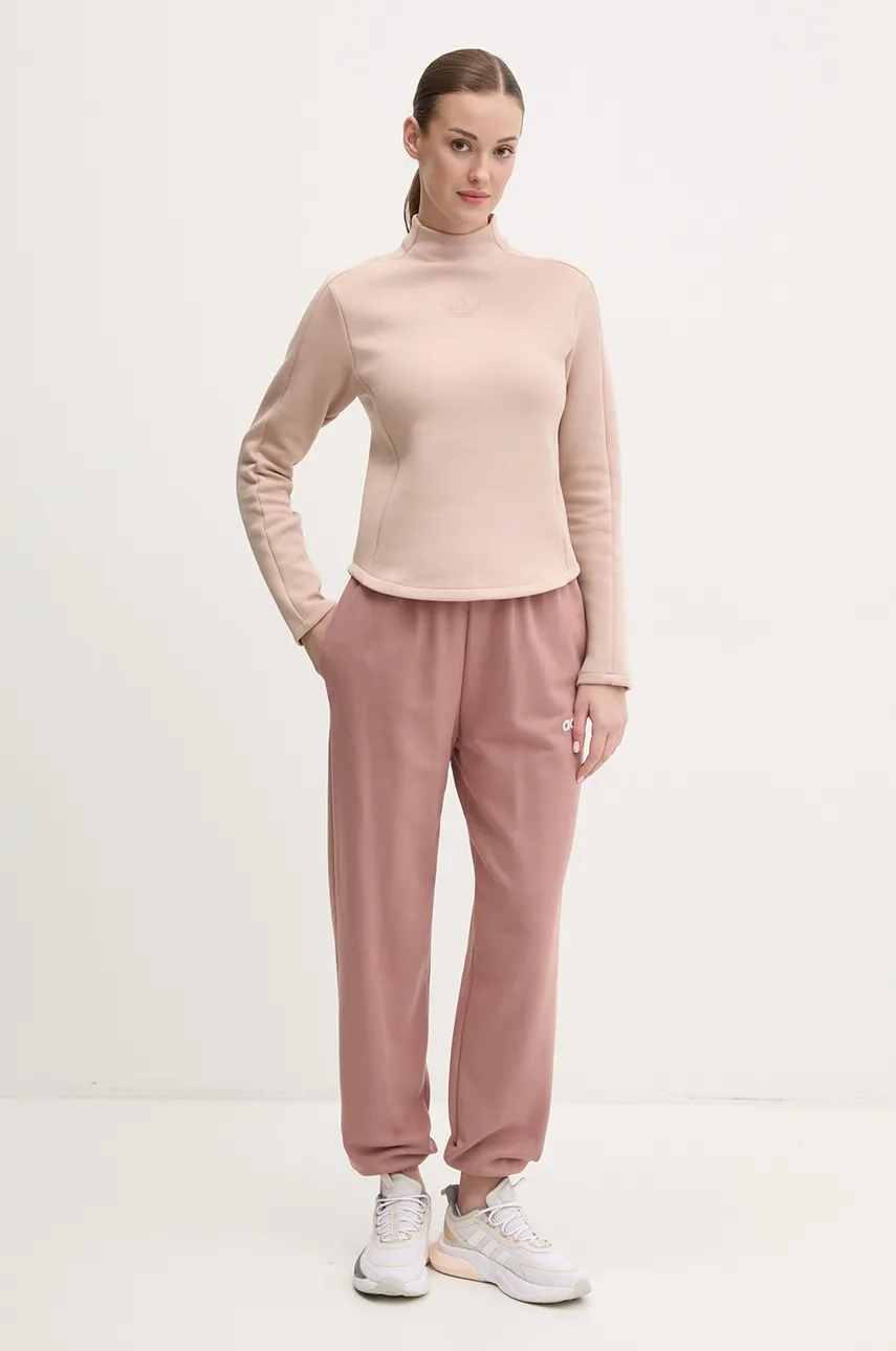 Кофта adidas Originals INTERLOCK LS женская цвет бежевый однотонная JJ0938 Кофта adidas Originals INTERLOCK LS женская цвет бежевый однотонная JJ0938