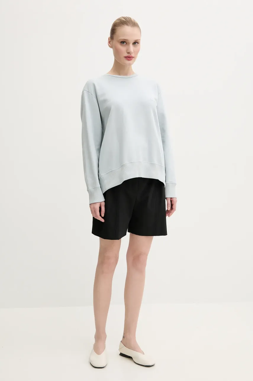 Хлопковая кофта MM6 Maison Margiela женская цвет бирюзовый однотонная S52GU0240.M25012 Хлопковая кофта MM6 Maison Margiela женская цвет бирюзовый однотонная S52GU0240.M25012