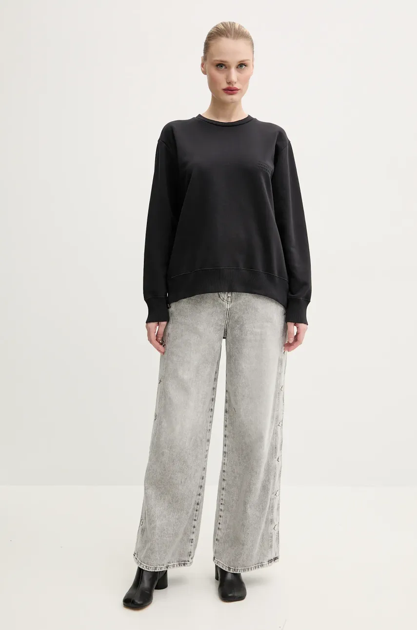 Хлопковая кофта MM6 Maison Margiela женская цвет чёрный однотонная S52GU0240.M25012 Хлопковая кофта MM6 Maison Margiela женская цвет чёрный однотонная S52GU0240.M25012