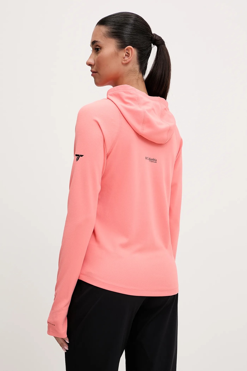 Спортивная кофта Columbia Summit Valley цвет розовый с капюшоном однотонная 2072531