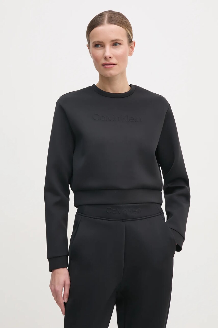 Levně Tréninková mikina Calvin Klein Performance černá barva, LVGWS5W305