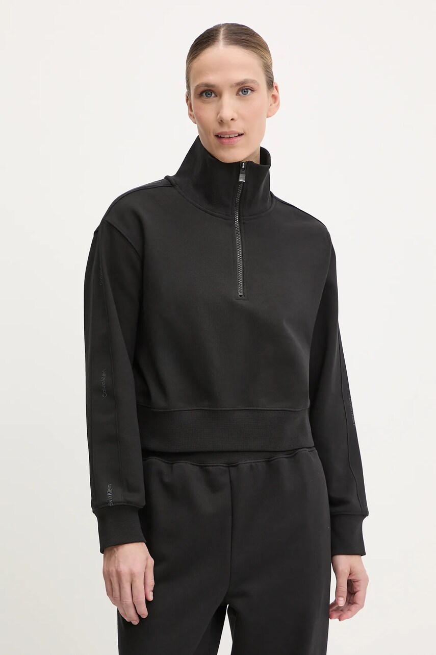 Levně Mikina Calvin Klein Performance dámská, černá barva, melanžová, LVGWS5W312