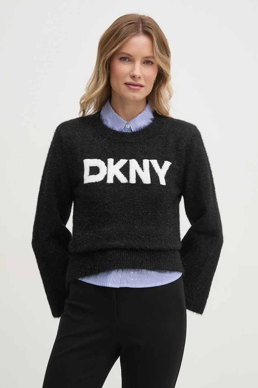 Dkny pulover femei, culoarea negru, DJ4R0504 Dkny pulover femei, culoarea negru, DJ4R0504