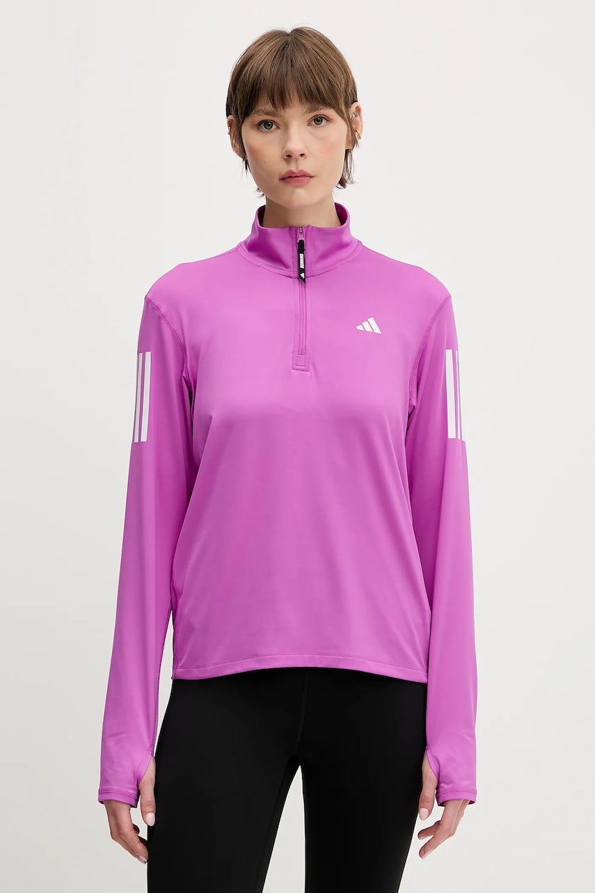 Levně Joggingová mikina adidas Performance Own The Run růžová barva, s potiskem, JV5905