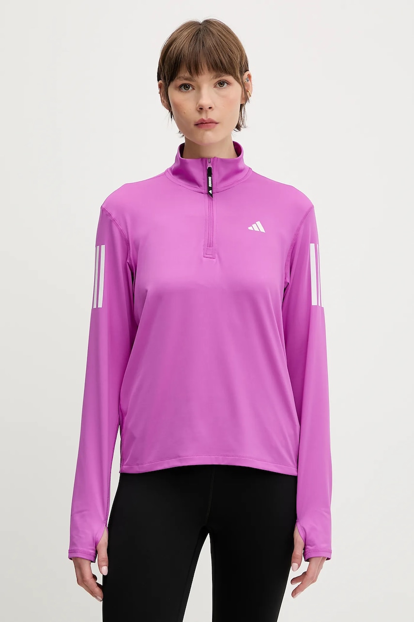 adidas Performance hanorac de jogging Own The Run culoarea roz, cu imprimeu, JV5905