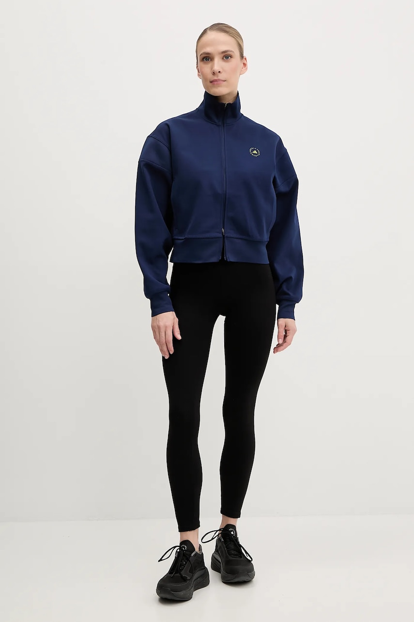 Спортивная кофта adidas by Stella McCartney цвет синий однотонная JF8515 Спортивная кофта adidas by Stella McCartney цвет синий однотонная JF8515