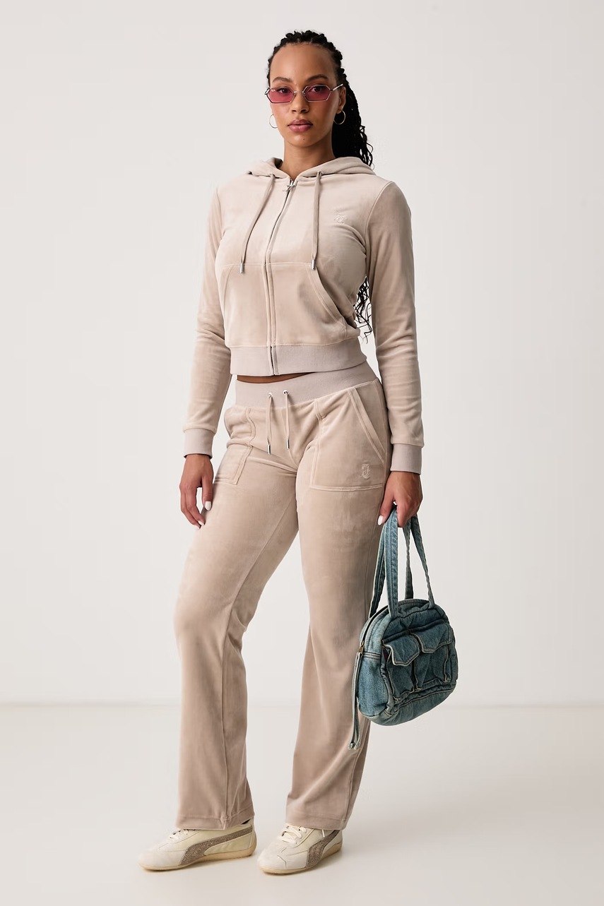 Juicy Couture  суичър с цип и качулка дамски от памук ROBERTSON CLASS