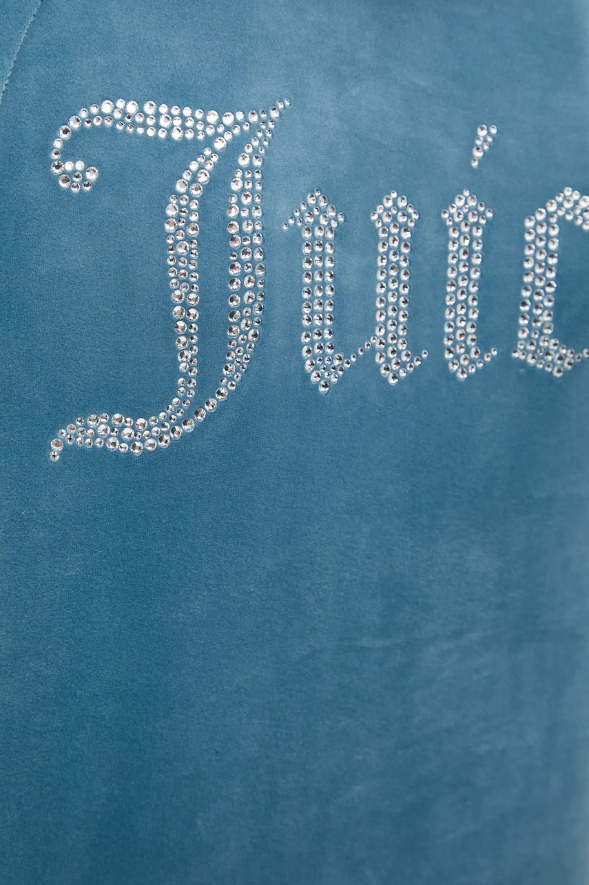 Кофта Juicy Couture жіноча колір бірюзовий з капюшоном з аплікацією JCWA122001 