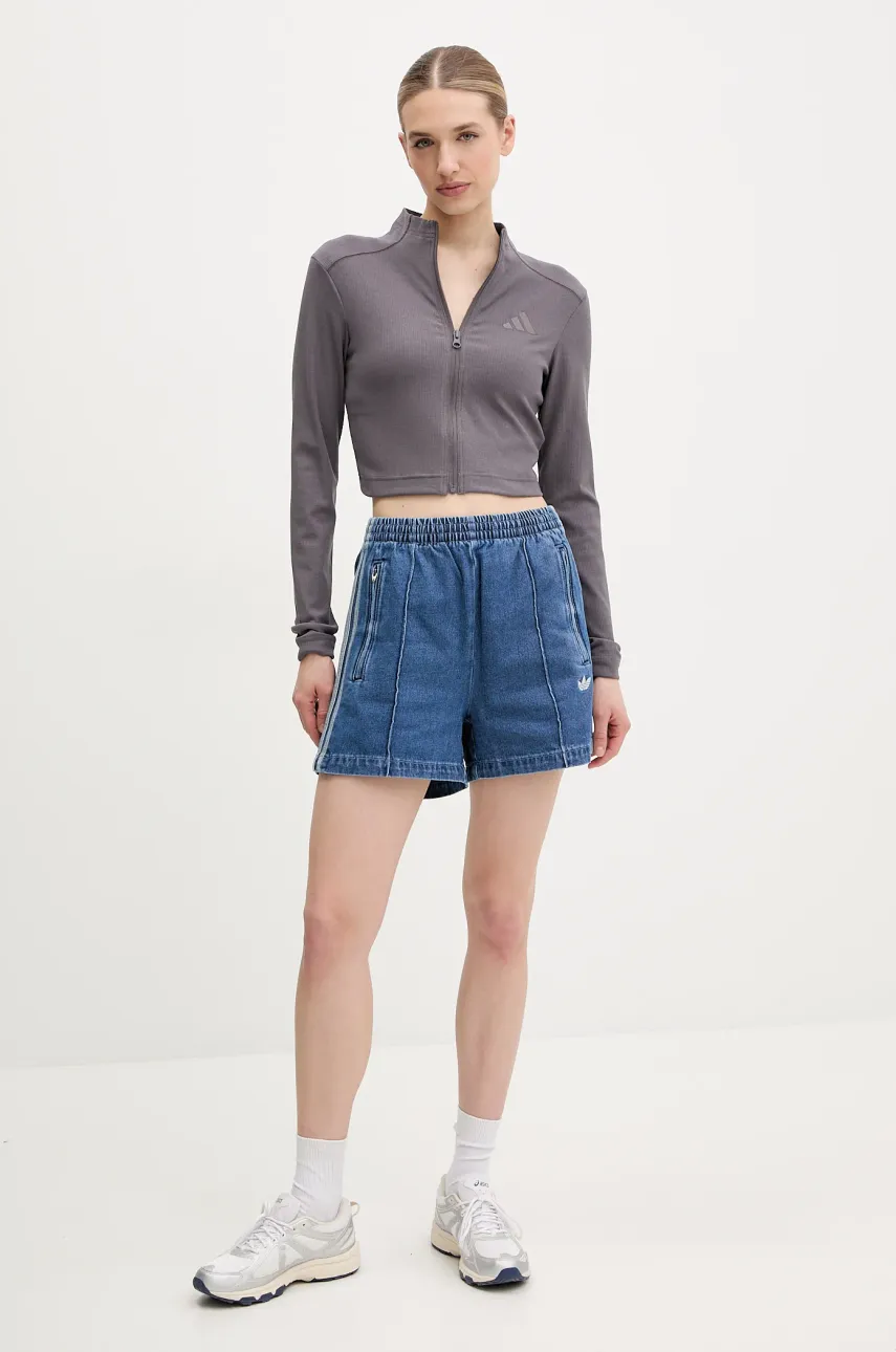 Кофта adidas ALL SZN RIB женская цвет фиолетовый однотонная JJ1229 Кофта adidas ALL SZN RIB женская цвет фиолетовый однотонная JJ1229