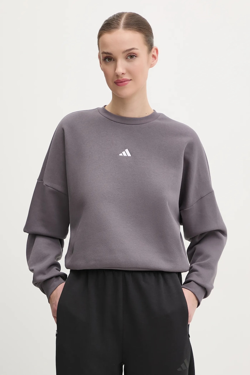 adidas bluza Essentials femei, culoarea violet, neted, JI6067