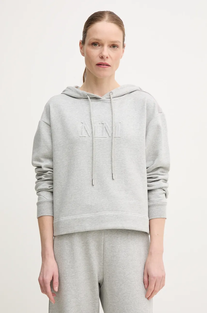 MM bluză femei, culoarea gri, cu glugă, neted, 2516921027600