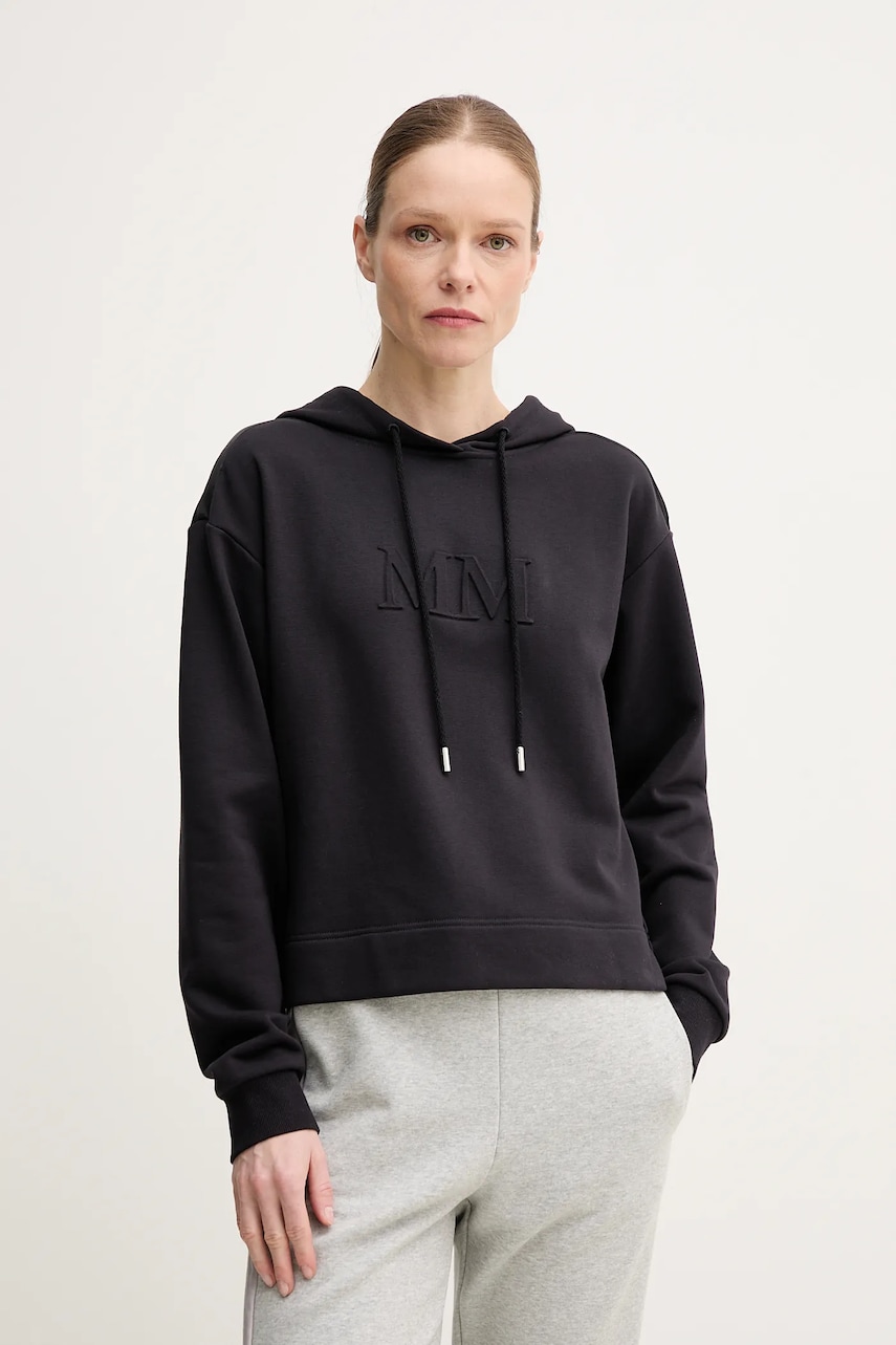 MM bluză femei, culoarea albastru marin, cu glugă, neted, 2516921027600