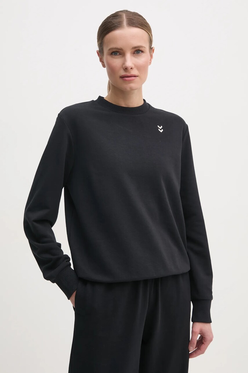Hummel bluza femei, culoarea negru, uni, 229601