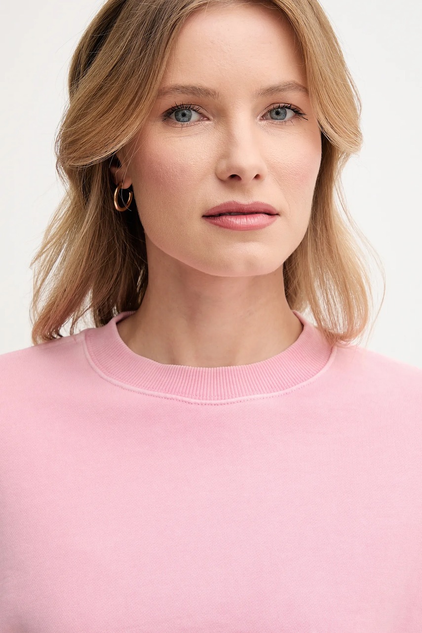 Βαμβακερή μπλούζα United Colors of Benetton γυναικεία, χρώμα: ροζ, 39BLD109O φωτογραφία