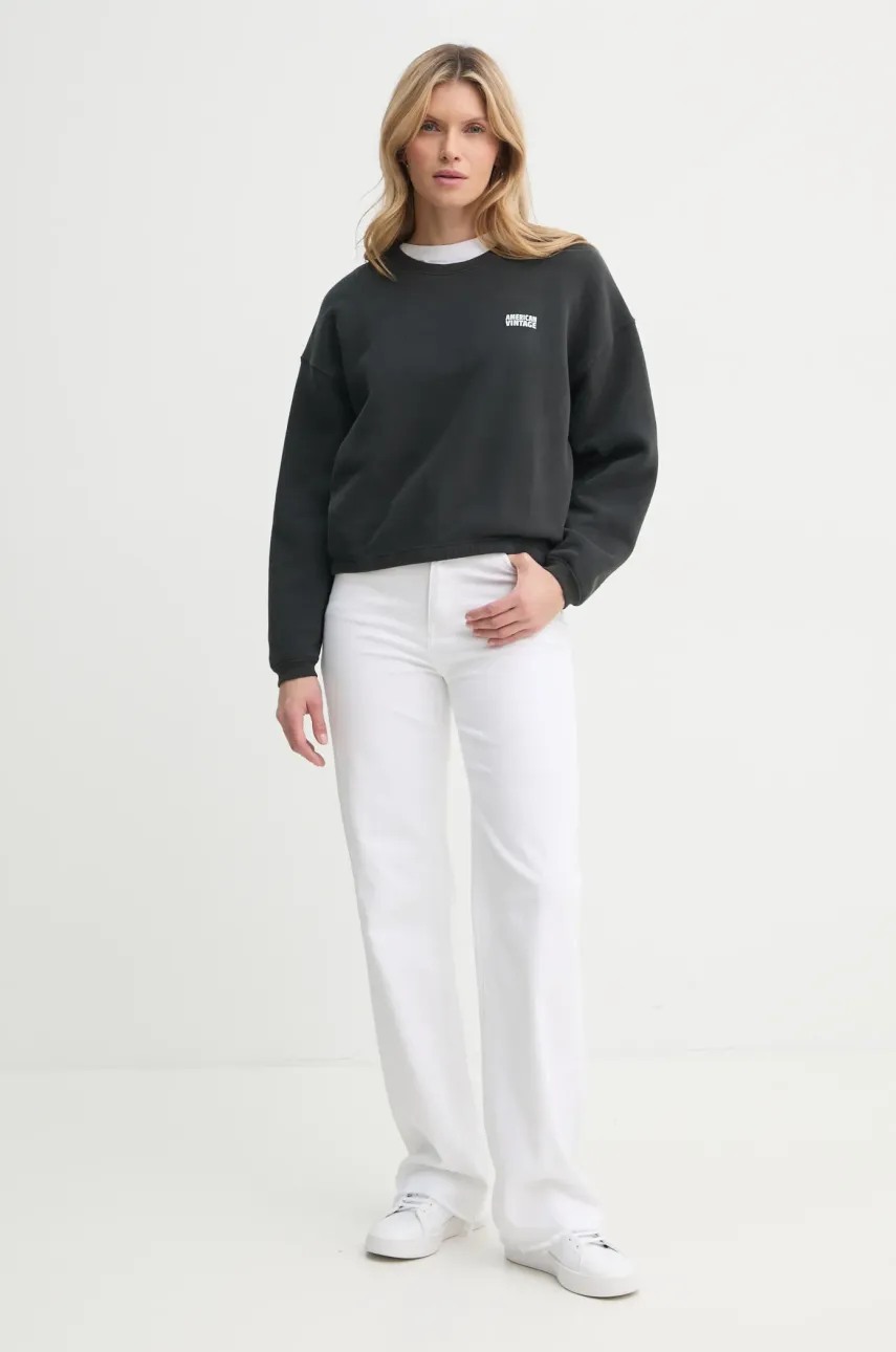 Кофта American Vintage женская цвет серый с принтом IZU03AE25 Кофта American Vintage женская цвет серый с принтом IZU03AE25