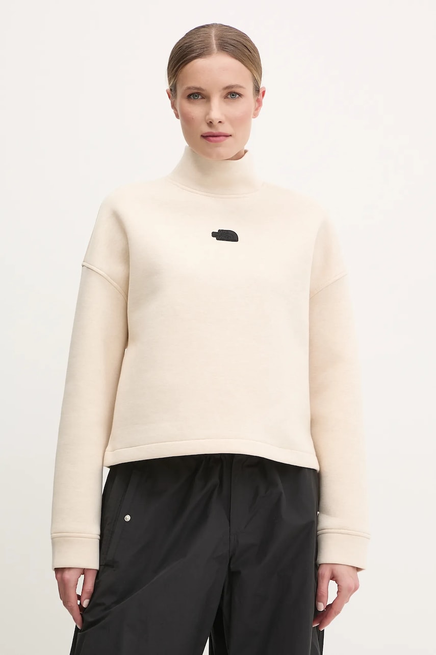 The North Face bluza Relaxed femei, culoarea bej, melanj, NF0A89C1QMO1 The North Face bluza Relaxed femei, culoarea bej, melanj, NF0A89C1QMO1