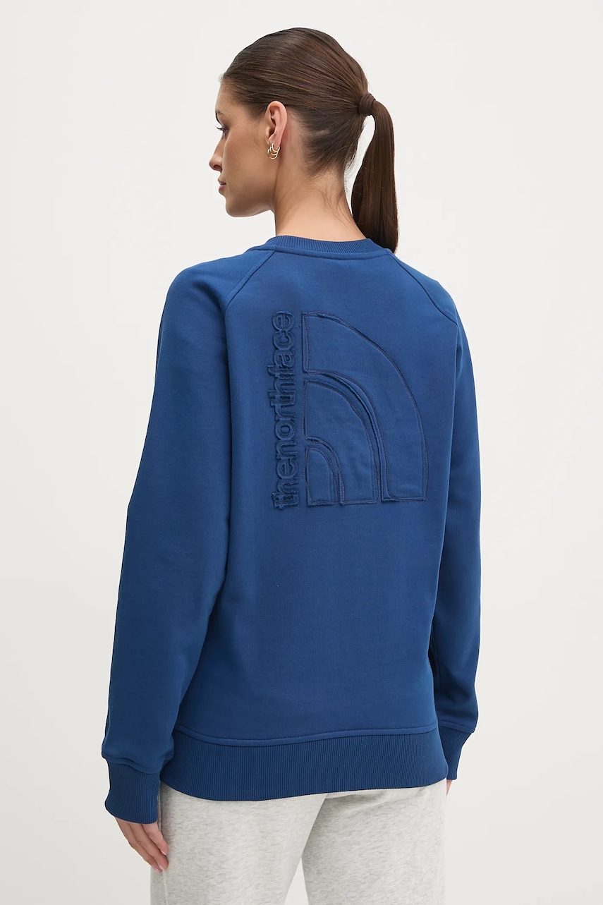 The North Face hanorac de bumbac Relaxed femei, culoarea bleumarin, uni, NF0A8C39D1R1