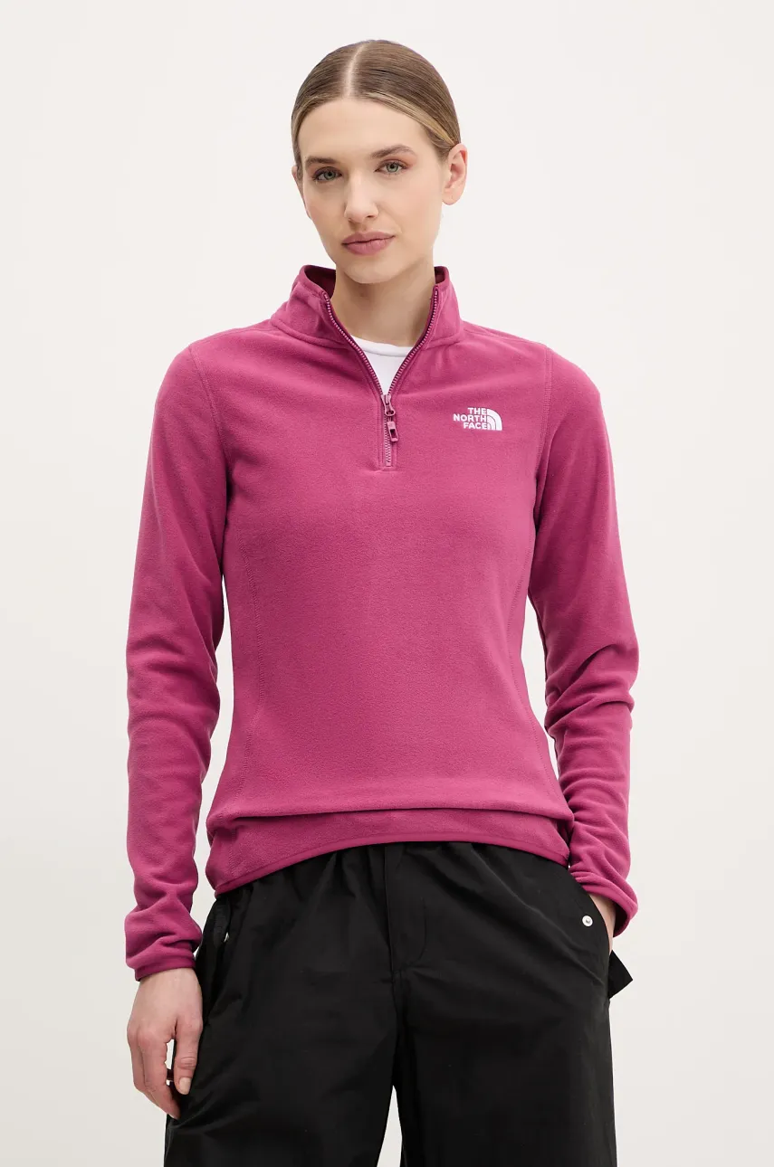 The North Face hanorac 100 Glacier culoarea roz, neted, NF0A855M6EO1
