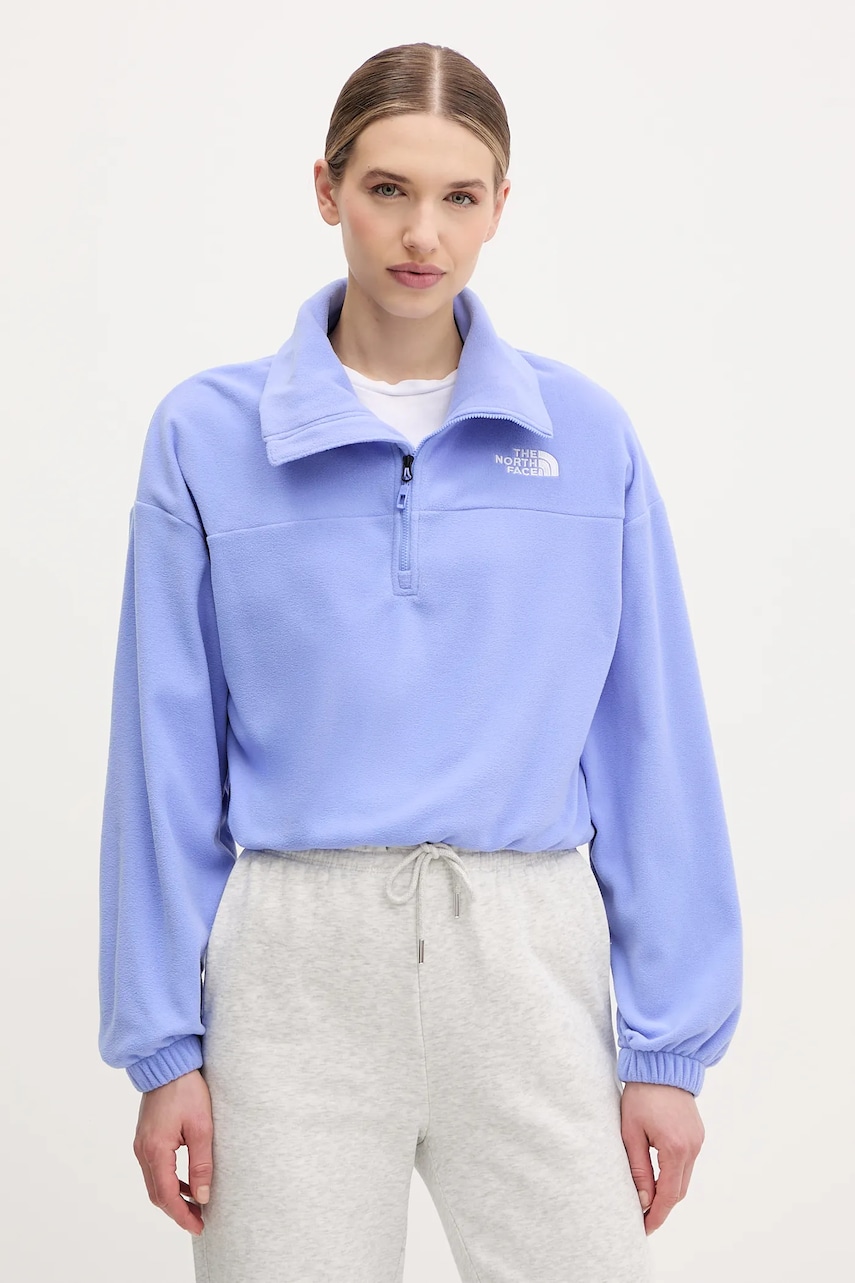 The North Face bluza 100 Glacier femei, culoarea violet, neted, NF0A89J90YI1 The North Face bluza 100 Glacier femei, culoarea violet, neted, NF0A89J90YI1