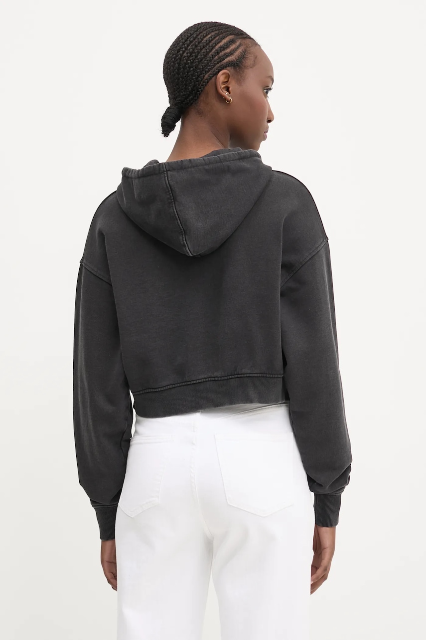 Guess Originals pamut melegítőfelső fekete, női, sima, kapucnis, W5RQ13 K68I1 termék 2. képe