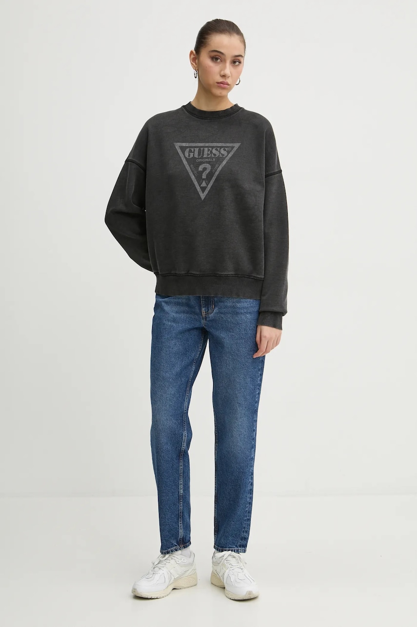 Хлопковая кофта Guess Originals женская с принтом W5RQ14 K68I1 Хлопковая кофта Guess Originals женская с принтом W5RQ14 K68I1