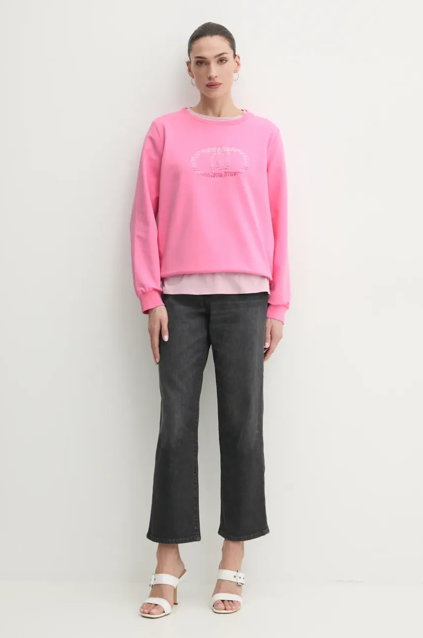 Кофта Liu Jo женская цвет розовый с аппликацией TA5168 FS090 Кофта Liu Jo женская цвет розовый с аппликацией TA5168 FS090