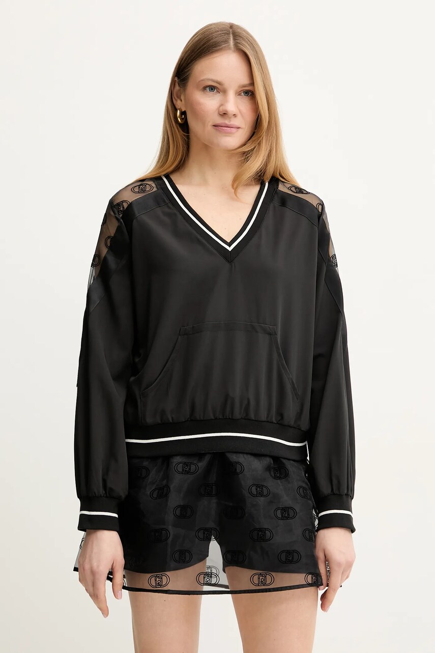 Levně Mikina Liu Jo dámská, černá barva, hladká, TA5201 TS922