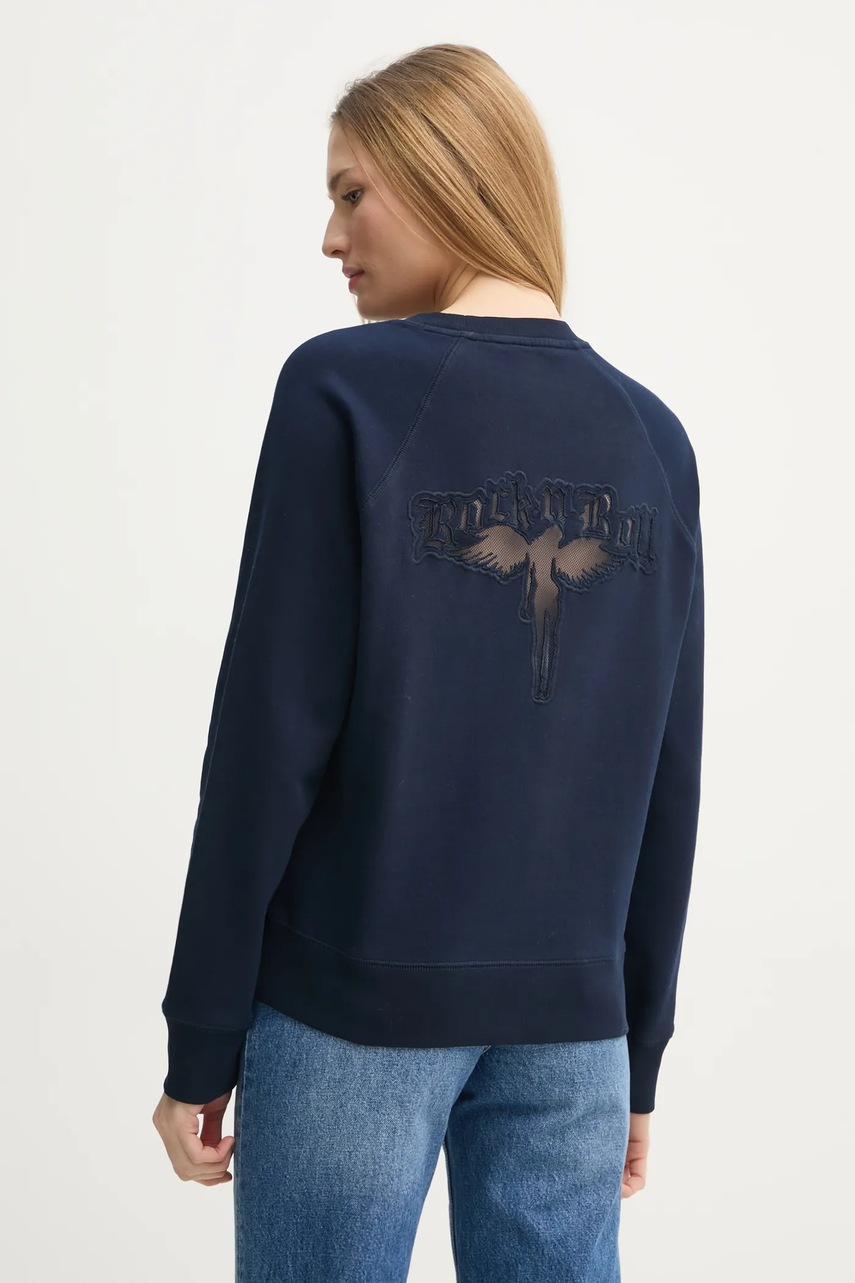 Бавовняна кофта ZADIG&VOLTAIRE жіноча колір синій однотонна JWSS01605 