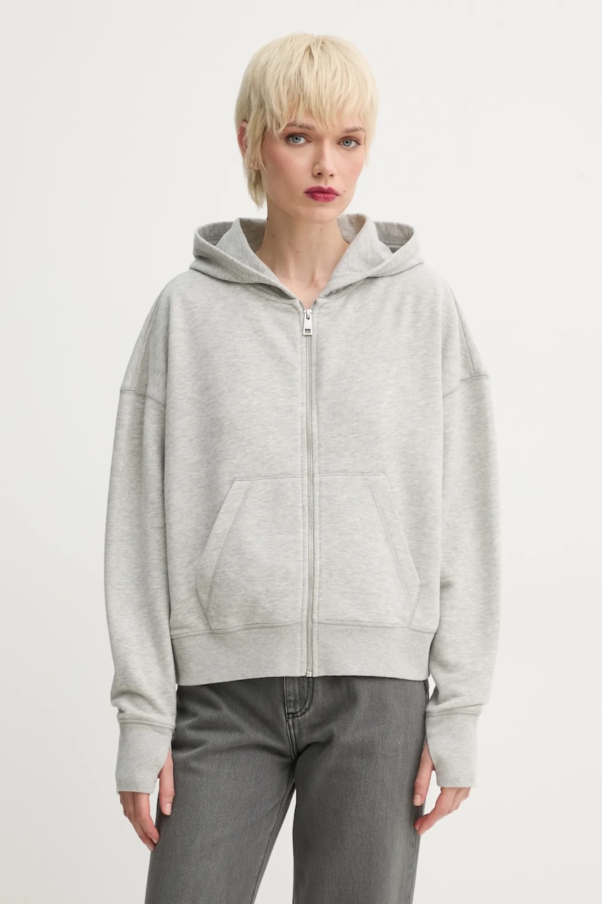 ZADIG&VOLTAIRE bluza femei, culoarea gri, cu glugă, melanj, JWSS01623