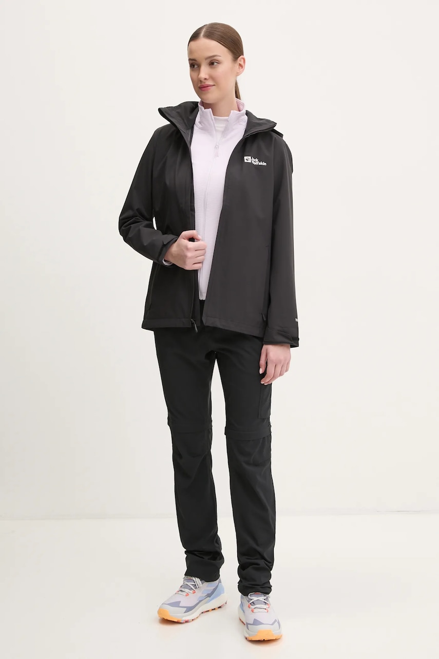 Спортивная кофта Jack Wolfskin Prelight цвет фиолетовый с аппликацией A63790 Спортивная кофта Jack Wolfskin Prelight цвет фиолетовый с аппликацией A63790