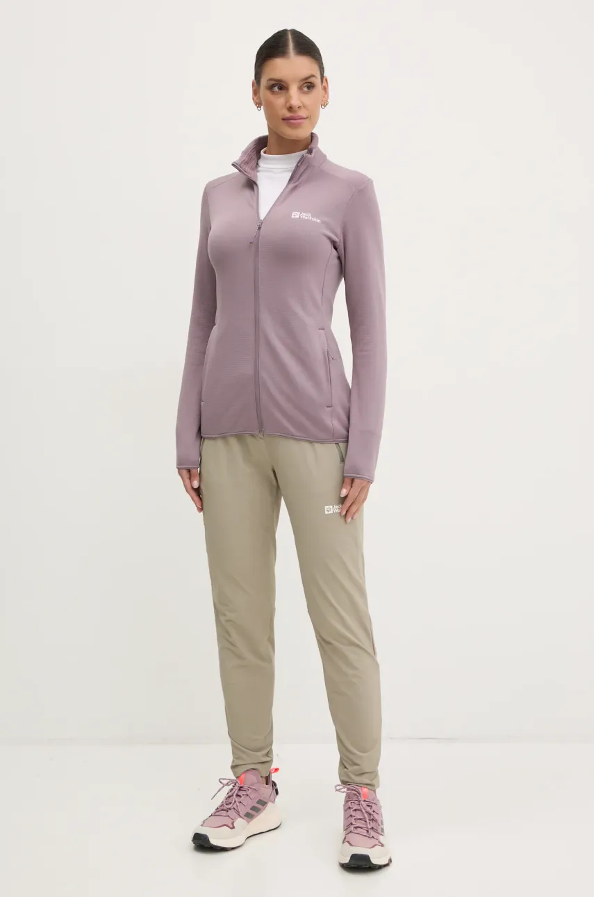 Спортивная кофта Jack Wolfskin Kolbenberg цвет розовый однотонная A63965 Спортивная кофта Jack Wolfskin Kolbenberg цвет розовый однотонная A63965