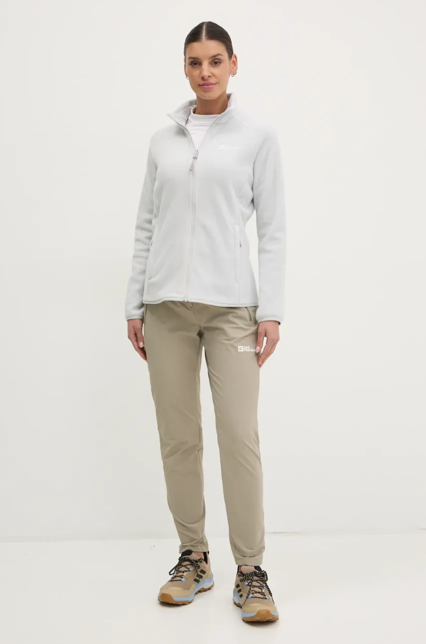 Спортивная кофта Jack Wolfskin Moonrise цвет серый однотонная A63263 Спортивная кофта Jack Wolfskin Moonrise цвет серый однотонная A63263