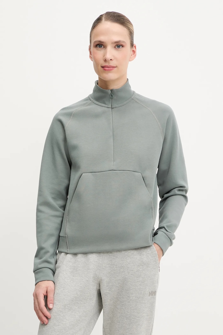 Helly Hansen hanorac in aer liber TECH SWEAT culoarea verde, uni, 34501