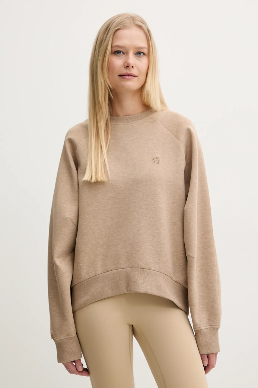 BOSS bluza femei, culoarea maro, melanj, 50537492