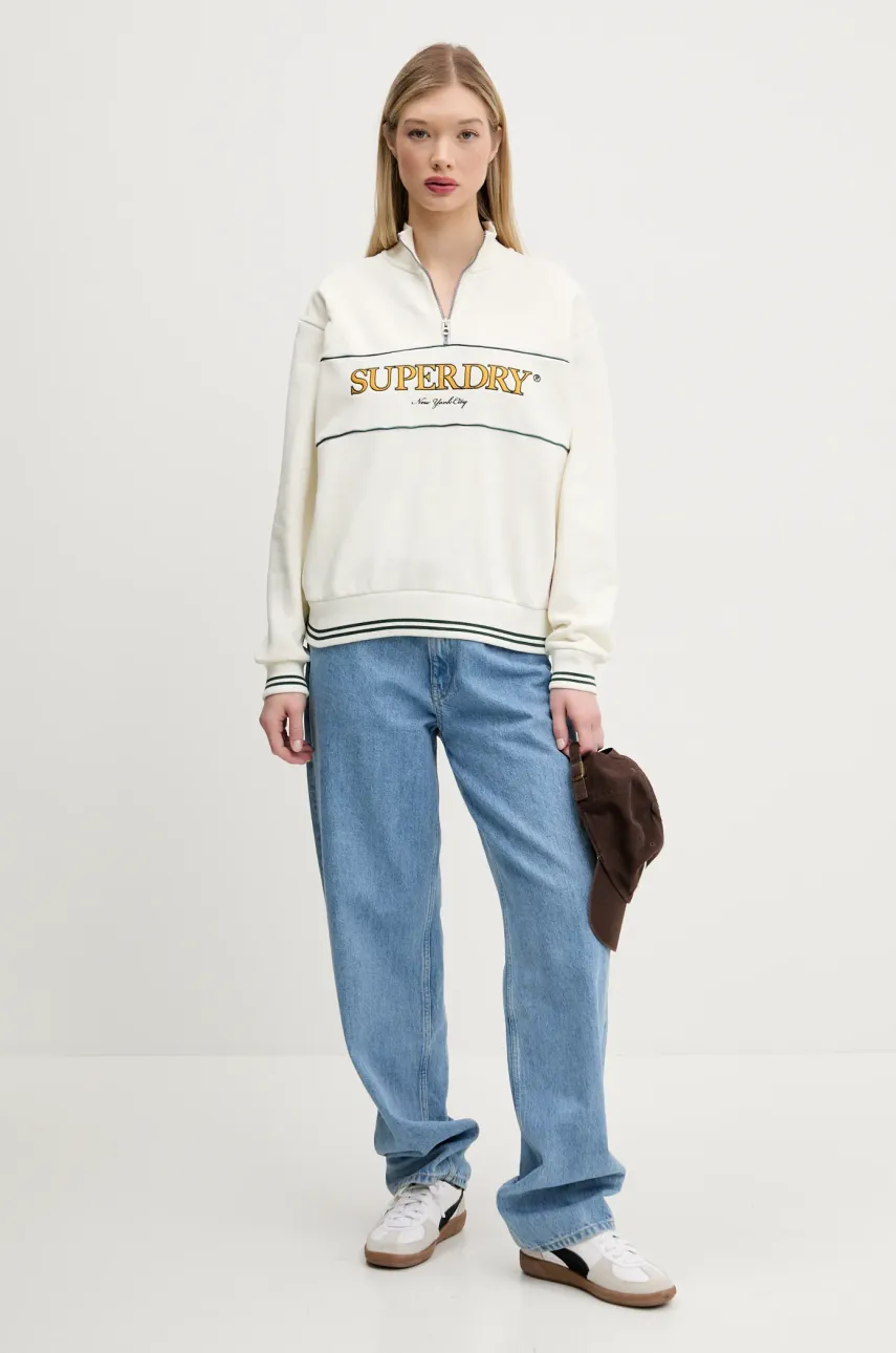 Кофта Superdry женская цвет белый с аппликацией W2012253A-71D Кофта Superdry женская цвет белый с аппликацией W2012253A-71D