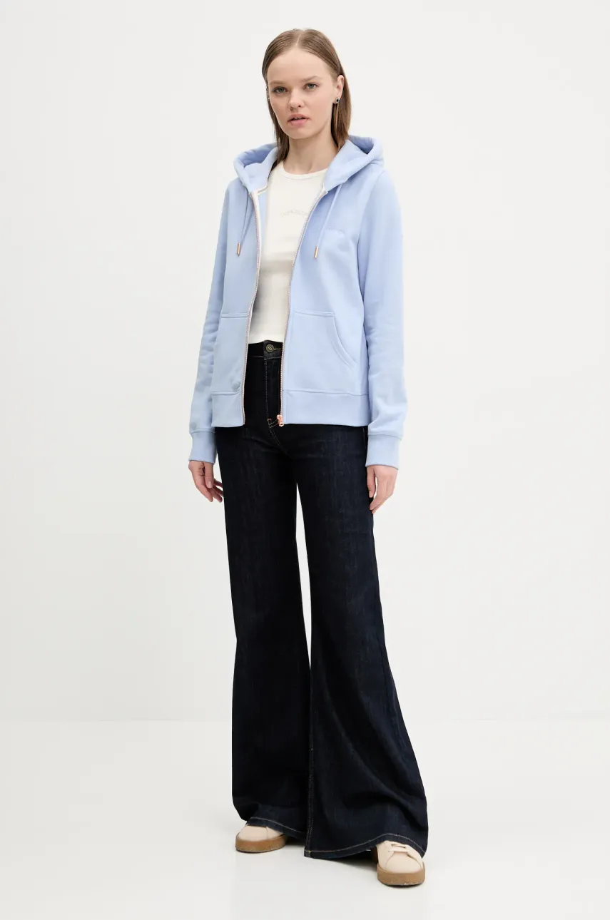 Хлопковая кофта Superdry женская с капюшоном однотонная W2012358A-64H Хлопковая кофта Superdry женская с капюшоном однотонная W2012358A-64H