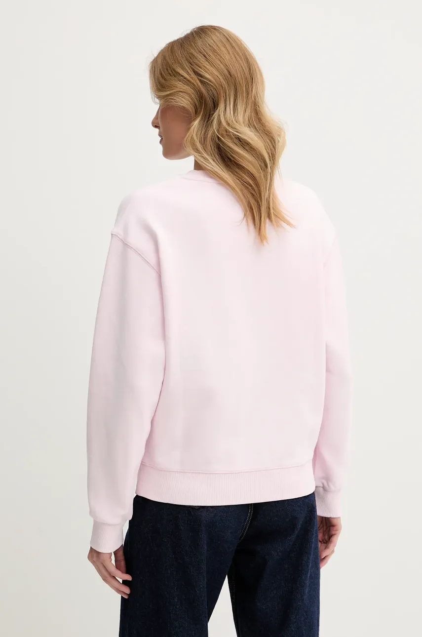 Хлопковая кофта Tommy Hilfiger женская цвет розовый с аппликацией WW0WW45430 Хлопковая кофта Tommy Hilfiger женская цвет розовый с аппликацией WW0WW45430