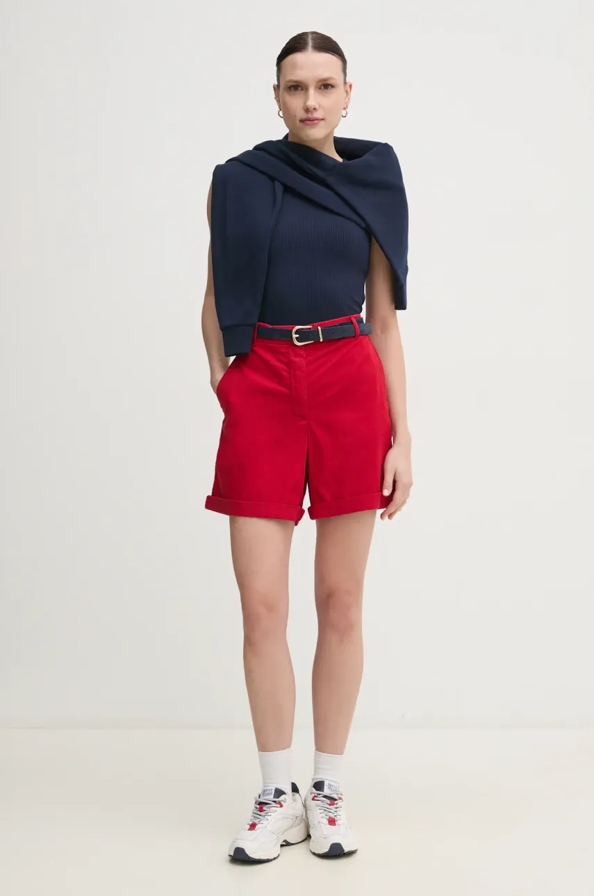 Хлопковая кофта Tommy Hilfiger женская цвет синий однотонная WW0WW45980 Хлопковая кофта Tommy Hilfiger женская цвет синий однотонная WW0WW45980
