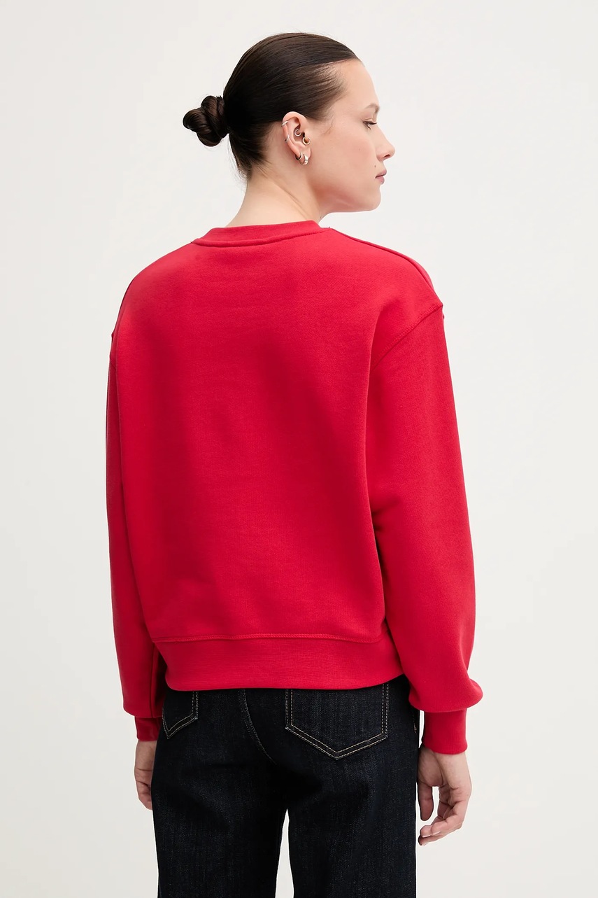 Хлопковая кофта Tommy Hilfiger цвет красный с аппликацией WW0WW44631 Хлопковая кофта Tommy Hilfiger цвет красный с аппликацией WW0WW44631