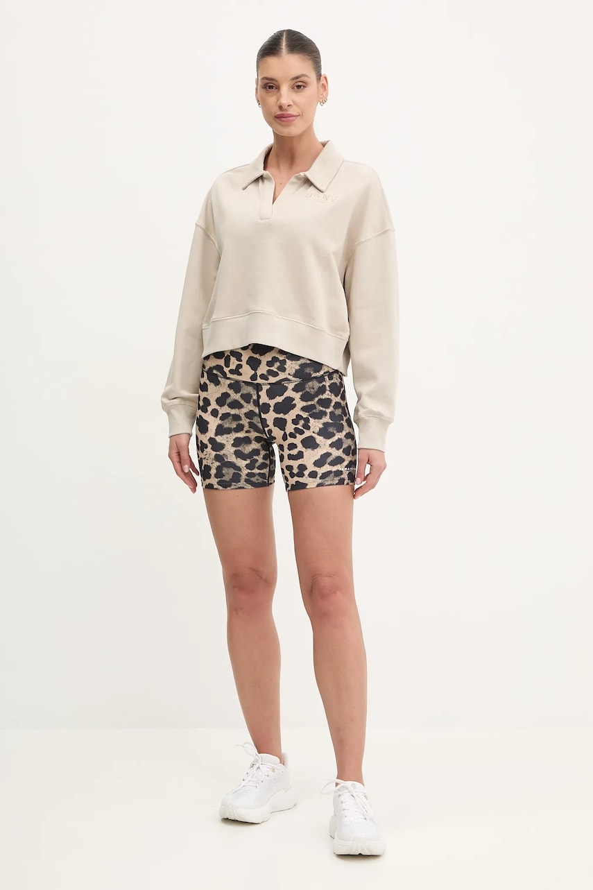 Хлопковая кофта Dkny женская цвет бежевый однотонная DP5T1243 Хлопковая кофта Dkny женская цвет бежевый однотонная DP5T1243